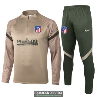 Atletico De Madrid Sudadera De Entrenamiento Khaki + Pantalon 2020/2021