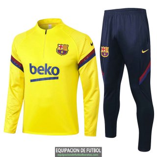 Barcelona Sudadera De Entrenamiento Yellow + Pantalon 2020-2021