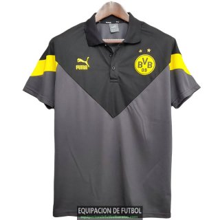 Camiseta Borussia Dortmund Polo Black Grey 2020-2021