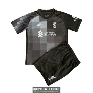 Camiseta Liverpool Ninos Portero Black 2021/2022