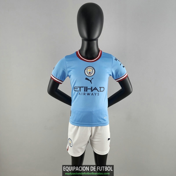 Camiseta Manchester City Ninos Primera Equipacion 2022/2023
