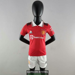 Camiseta Manchester United Ninos Primera Equipacion 2022/2023