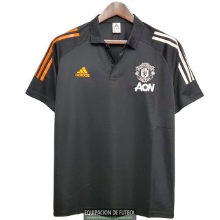 Camiseta Manchester United Polo Orange Black White 2020-2021