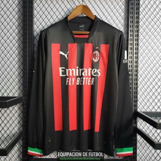 Camiseta Manga Larga AC Milan Primera Equipacion 2022/2023