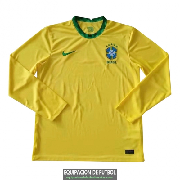 Camiseta Manga Larga Brasil Primera Equipacion 2020/2021