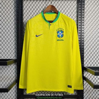 Camiseta Manga Larga Brasil Primera Equipacion 2022/2023