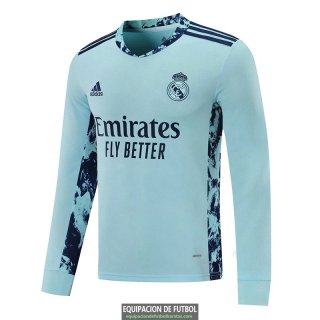 Camiseta Manga Larga Real Madrid Portero Light Blue 2020-2021
