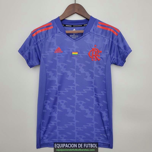 Camiseta Mujer Flamengo Pride Blue 2021/2022