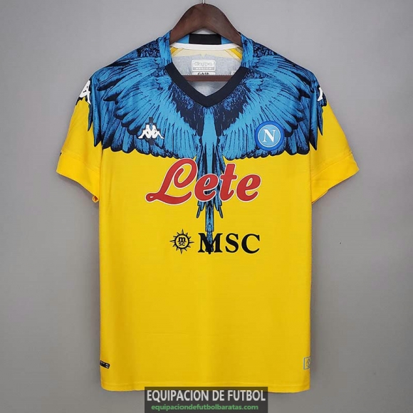 Camiseta Napoli Kappa x Marcelo Burlon Yellow 2021/2022