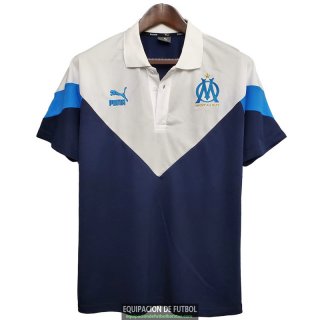 Camiseta Olympique Marseille Polo White Blue 2020-2021