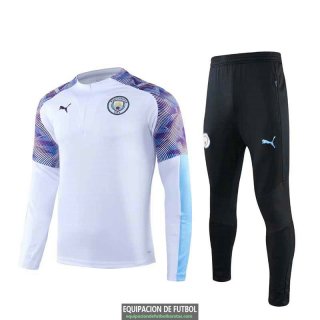 Manchester City Sudadera De Entrenamiento White + Pantalon 2019-2020