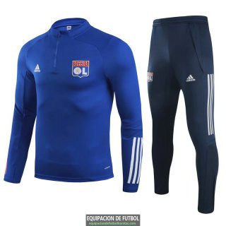 Olympique Lyonnais Sudadera De Entrenamiento Blue + Pantalon 2020-2021