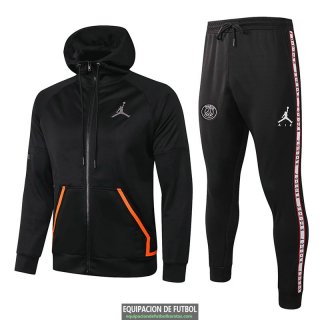 PSG x Jordan Chaqueta Capucha Black Orange + Pantalon 2020-2021