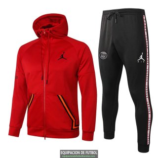PSG x Jordan Chaqueta Capucha Red Orange + Pantalon 2020-2021