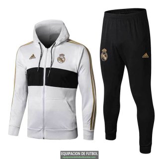 Real Madrid Chaqueta Capucha White + Pantalon 2019-2020