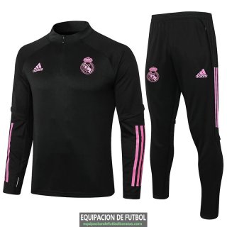Real Madrid Sudadera De Entrenamiento Black + Pantalon Black 2020/2021