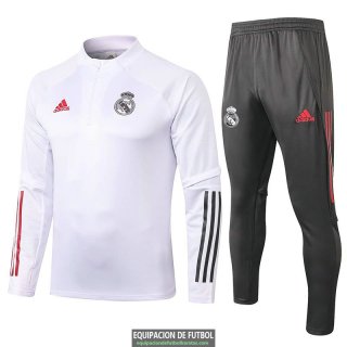 Real Madrid Sudadera De Entrenamiento White + Pantalon 2020-2021