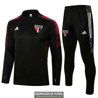 Sao Paulo FC Sudadera De Entrenamiento Black + Pantalon Black 2021/2022